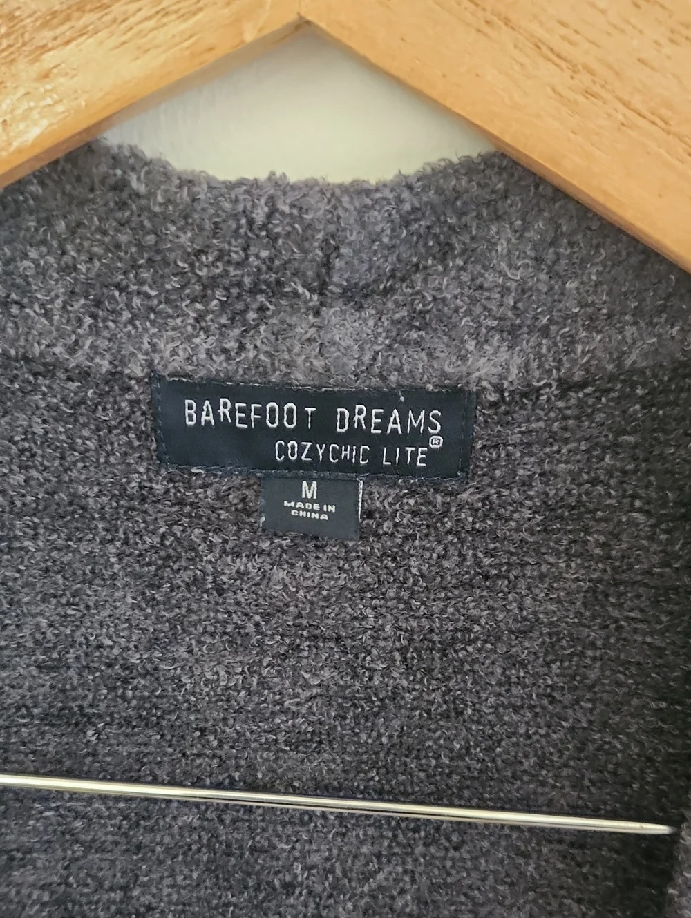 Barefoot Dreams Charcoal Deep Navy Blue Open-Front Plush Cardigan Medium